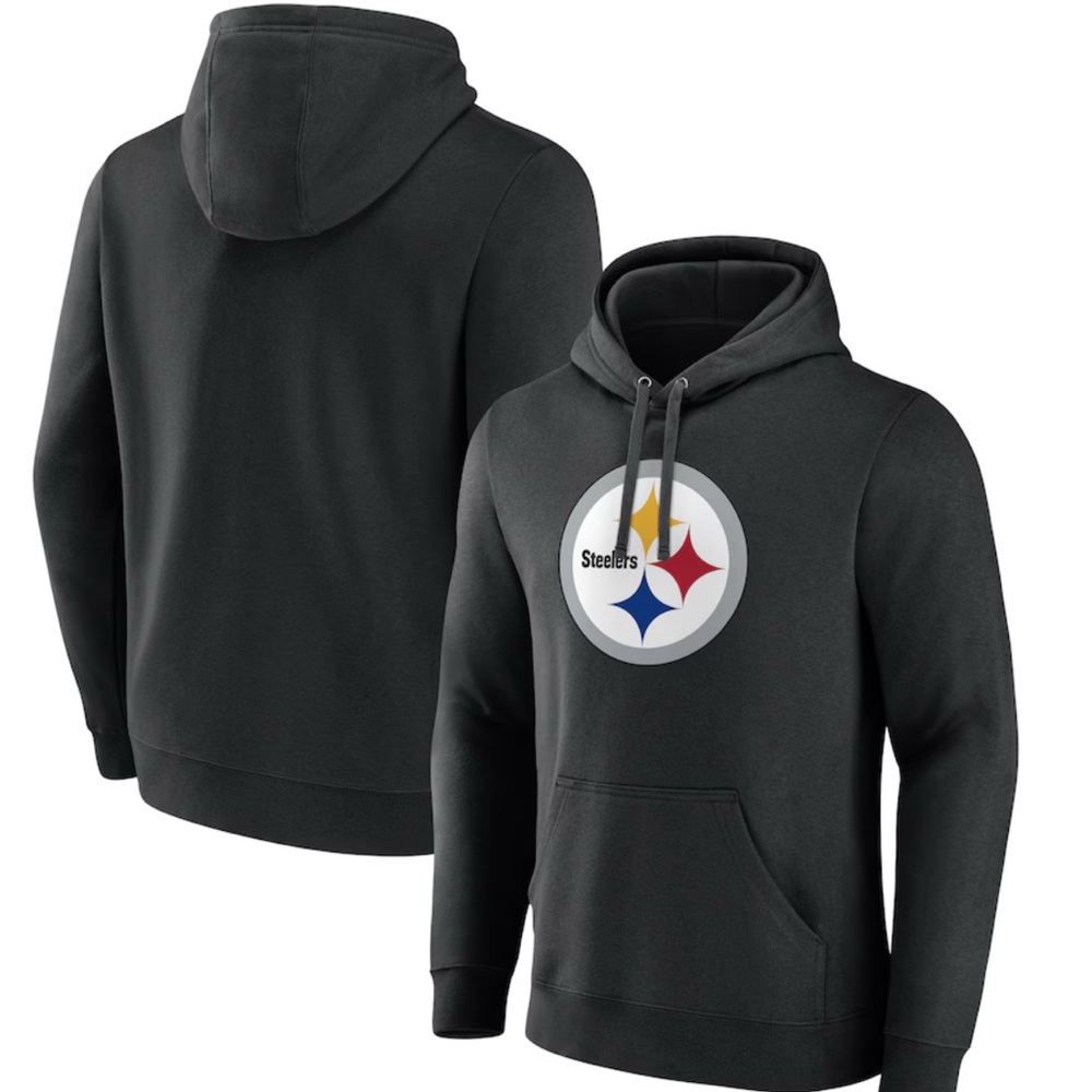 NWT Fanatics NFL Pittsburgh Steelers cotton fleece logo hoodie.